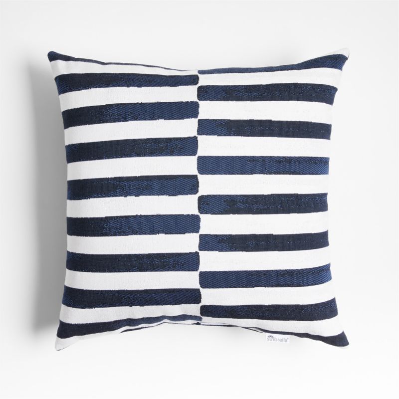 Sunbrella ® 20"x20" Blue Colorblock Outdoor Throw Pillow