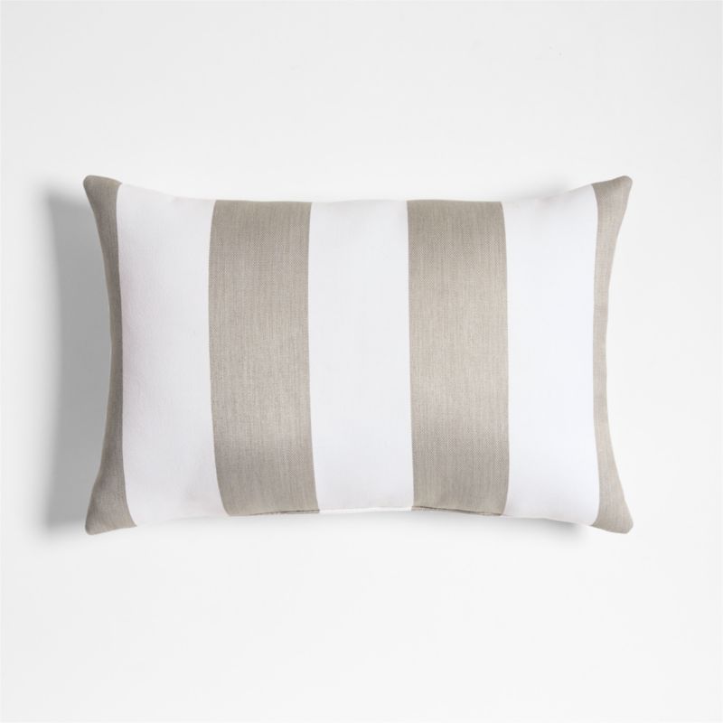 Sunbrella ® 20"x13" Cabana Flax Taupe Stripe Outdoor Throw Pillow