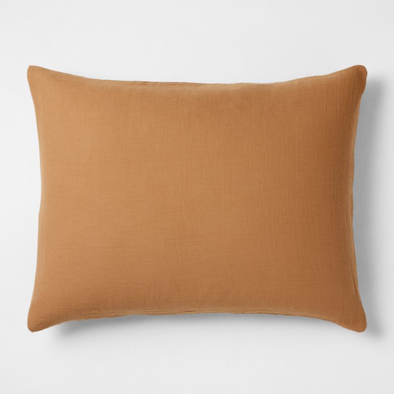 Supersoft Brulee Brown Organic Cotton Gauze Kids Pillow Sham
