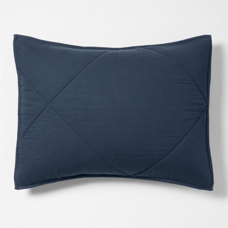 Supersoft Gauze Organic Cotton Deep Indigo Standard Quilt Bed Pillow Sham