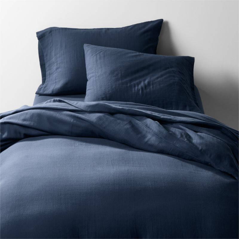 Supersoft Gauze Organic Cotton Deep Indigo Twin XL Duvet Cover