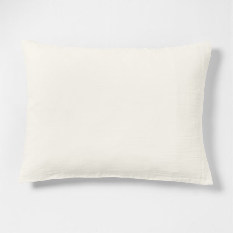 Supersoft Gauze Organic Cotton Pampas Ivory Standard Bed Pillow Sham