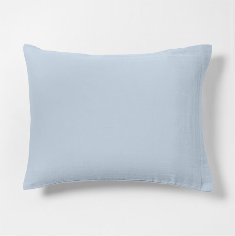 Supersoft Gauze Organic Cotton Sky Blue Standard Bed Pillow Sham