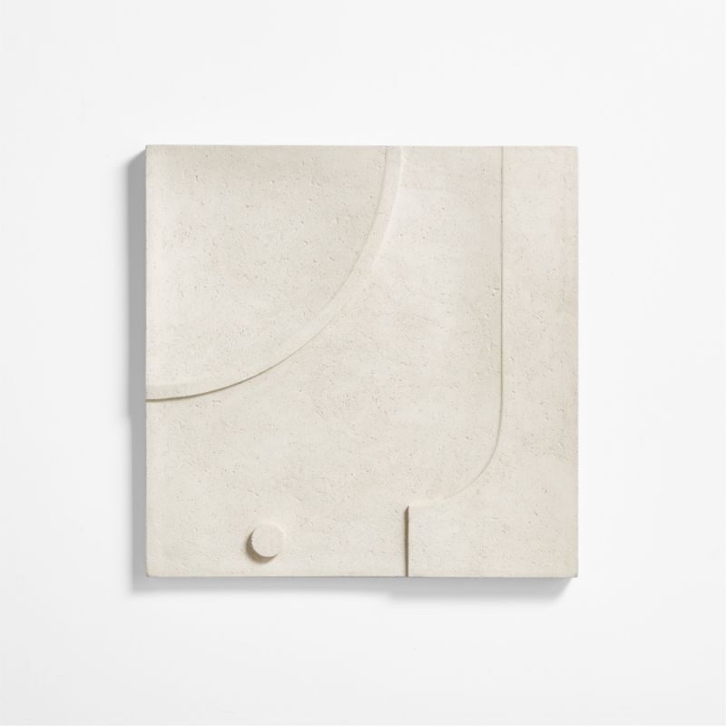 'Fyre 24' Hand-Carved White Tile Wall Art Decor 24"x1.5"