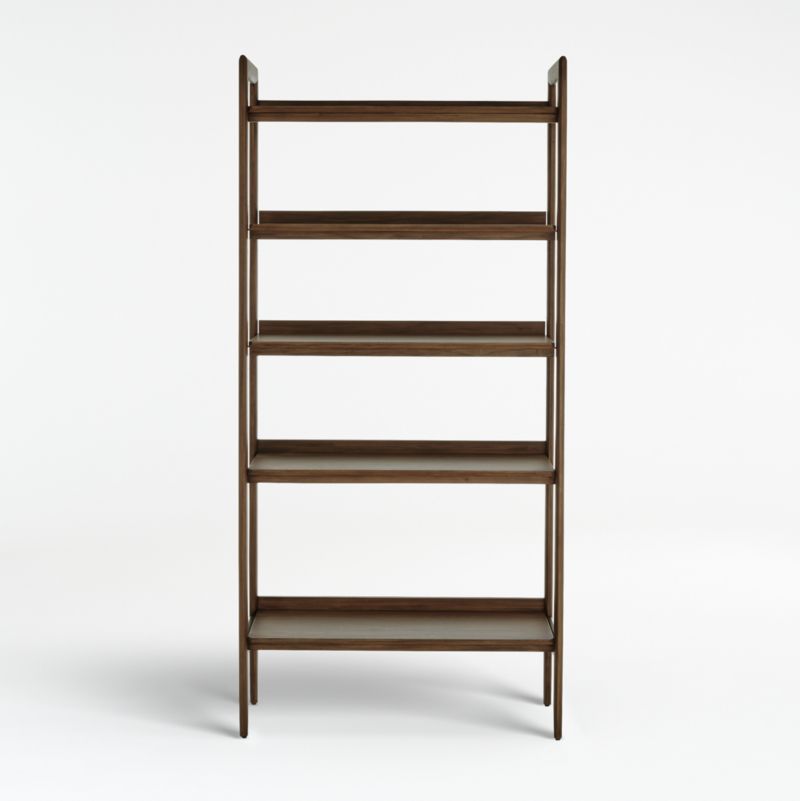 Tate 36" Walnut Wide Storage Bookshelf