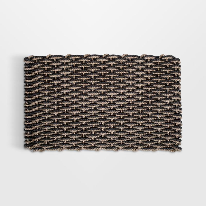The Rope Co. Sand and Charcoal Indoor/Outdoor Handwoven Doormat 21"x34"