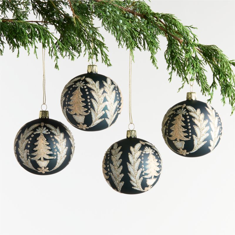 Tree Flourish Ball Christmas Tree Ornament, Set of 4