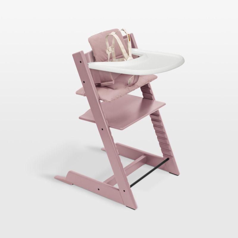 Stokke Tripp Trapp Complete Heather Mauve Purple Wood High Chair with Cushion and Tray