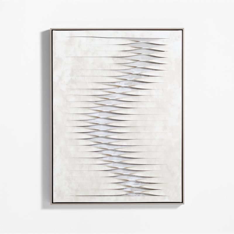 "Twist and Turns" White Canvas 37.5"x49.5" Framed Wall Art Print