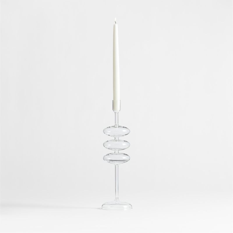 Venezia Large Clear Glass Taper Candle Holder