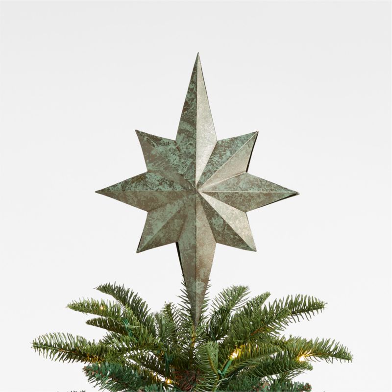 Verdigris Metal Star Christmas Tree Topper