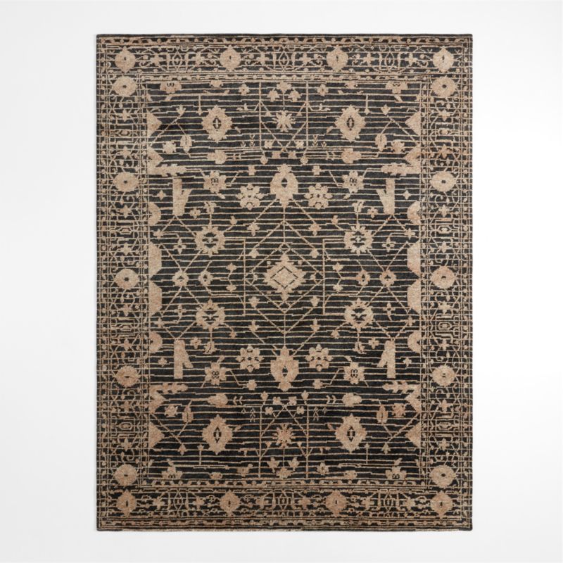 Safi Diamond Moroccan Black & White Area Rug 10'x14' | Crate & Barrel