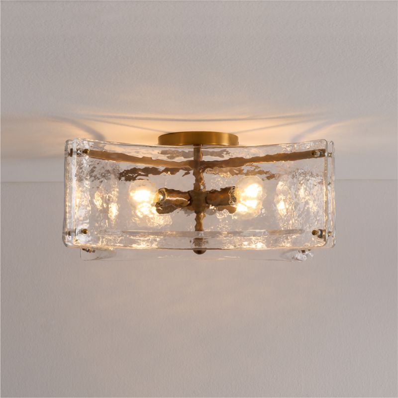Soleil Fluted Glass Flush-Mount Light