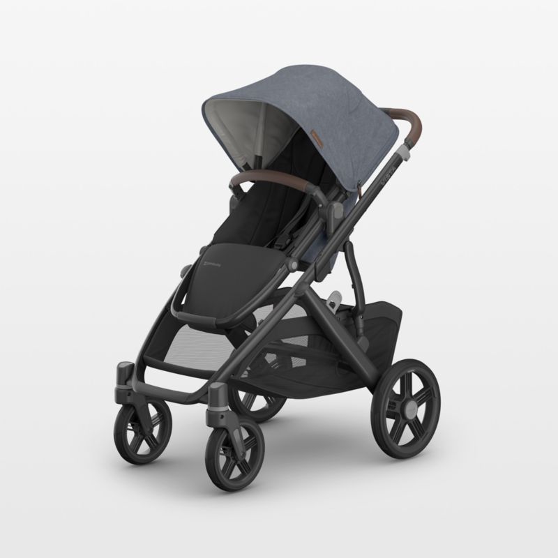 UPPAbaby Vista V3 Julian Dusty Blue Melange Foldable Convertible Baby Stroller