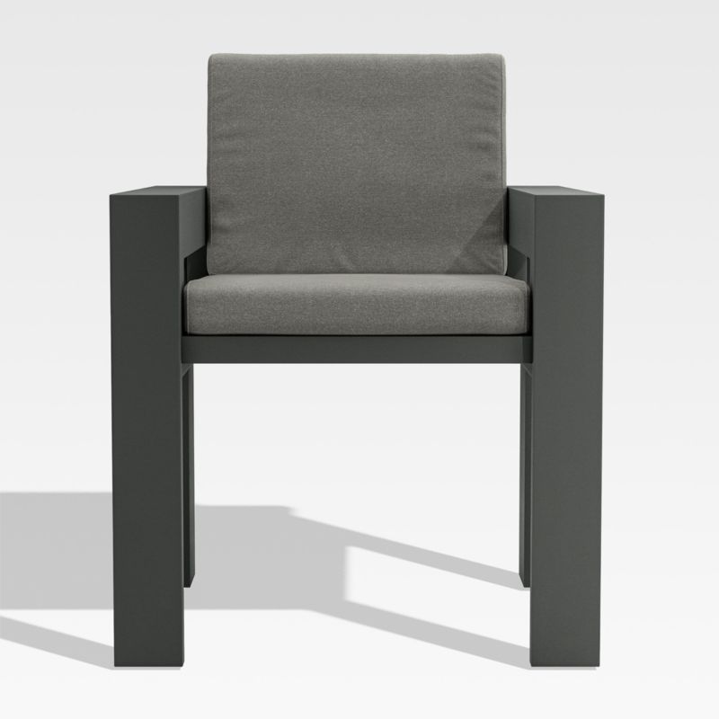 Walker Metal Outdoor Dining Armchair with Canvas Charcoal Sunbrella ® Cushions