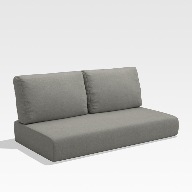 Walker Canvas Charcoal Left Arm/Right Arm Outdoor Loveseat Sunbrella ® Cushions