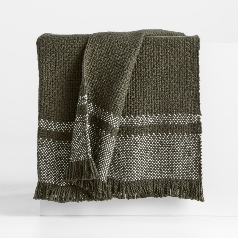 Weekend Burnt Green Organic Cotton 70"x55" Throw Blanket