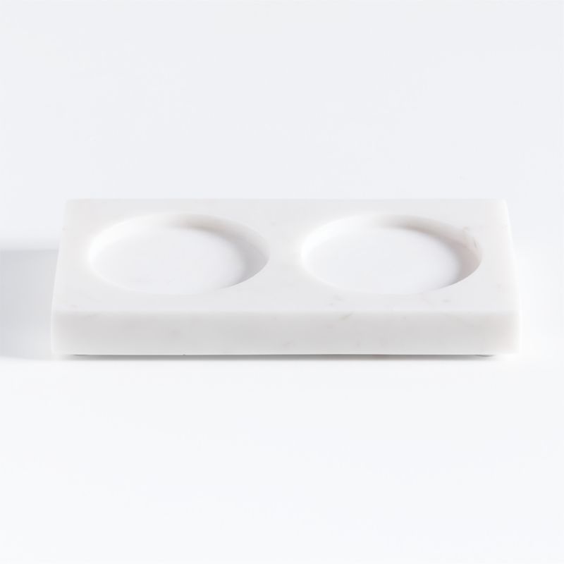 White Marble 2-Slot Caddy