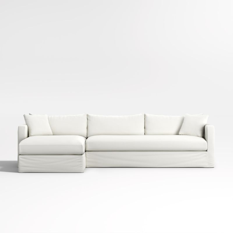 Willow II 2-Piece Slipcovered Bench Sectional Sofa with Chaise Lounge