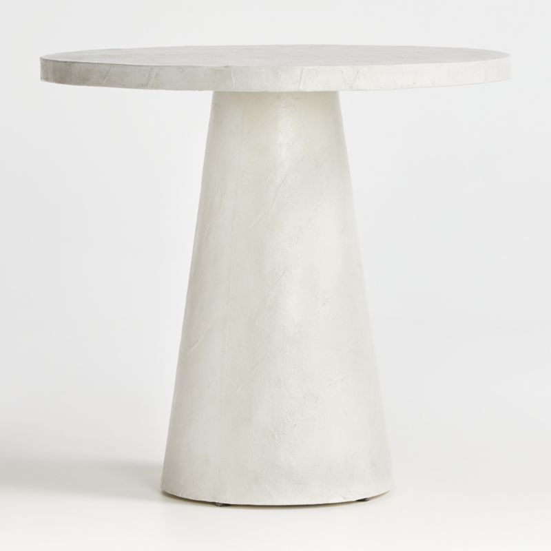 Willy 32" White Plaster Pedestal Bistro Table by Leanne Ford