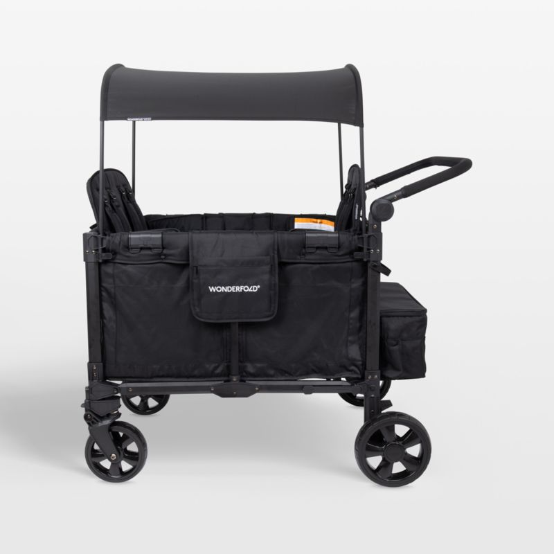 Wonderfold W4 Elite Pro Jet Black Four Seater Kids Stroller Wagon