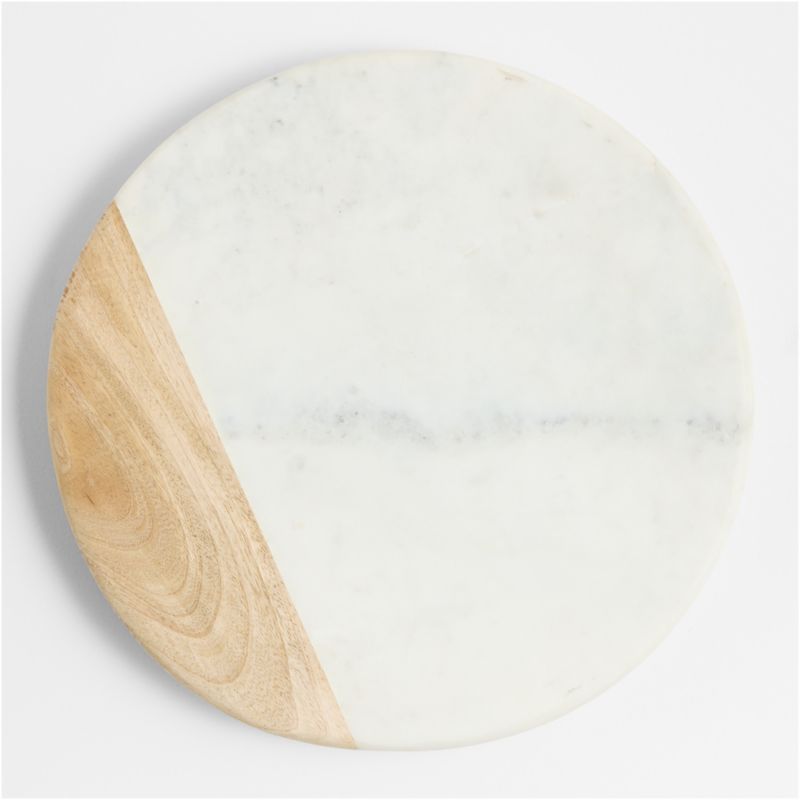 Wood and Marble Lazy Susan