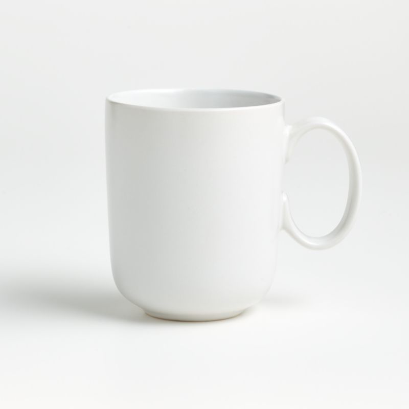 Toben 12-oz. White Porcelain Mug | Crate & Barrel