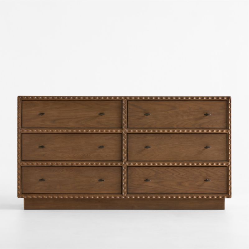 dawson grey wash 6 drawer dresser Haven with Interlocking Drawers Grey Wash Dawson 60" Light Brown Wood