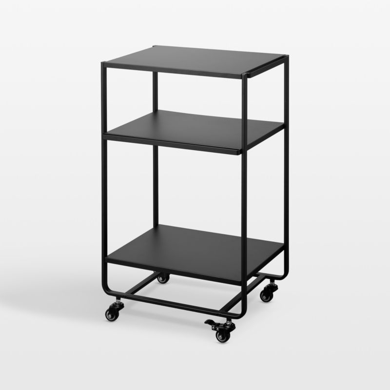 Yamazaki Black Steel Rolling Utility Cart