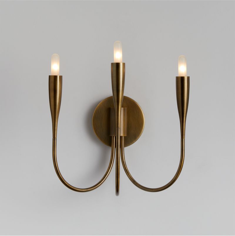 Iiona Brass Candelabra Wall Sconce Light Set of 2