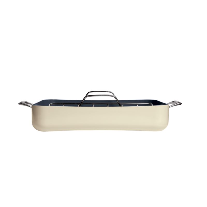 Crate & Barrel EvenCook Core ® Cream Ceramic Roasting Pan - image 9 of 10