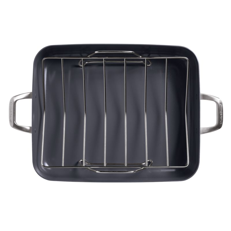 Crate & Barrel EvenCook Core ® Cream Ceramic Roasting Pan - image 8 of 10