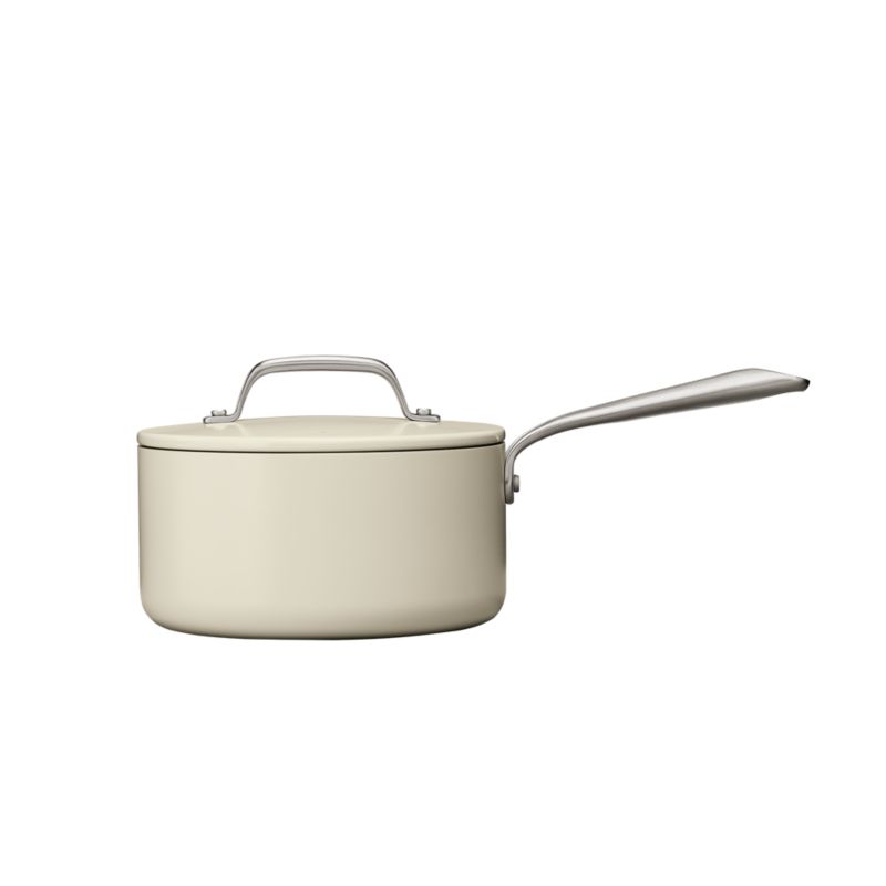 Crate & Barrel EvenCook Ceramic ™ Cream Nonstick 8-Piece Cookware Set with Bonus - image 9 of 12