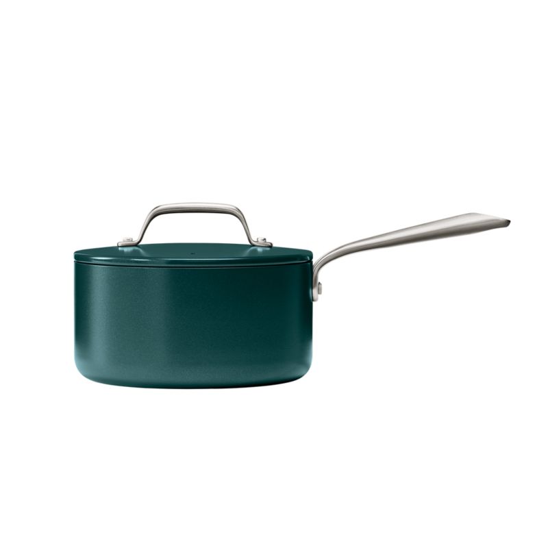 Crate & Barrel EvenCook Ceramic ™ Deep Teal Ceramic Nonstick 8-Piece Cookware Set with Bonus - image 7 of 9