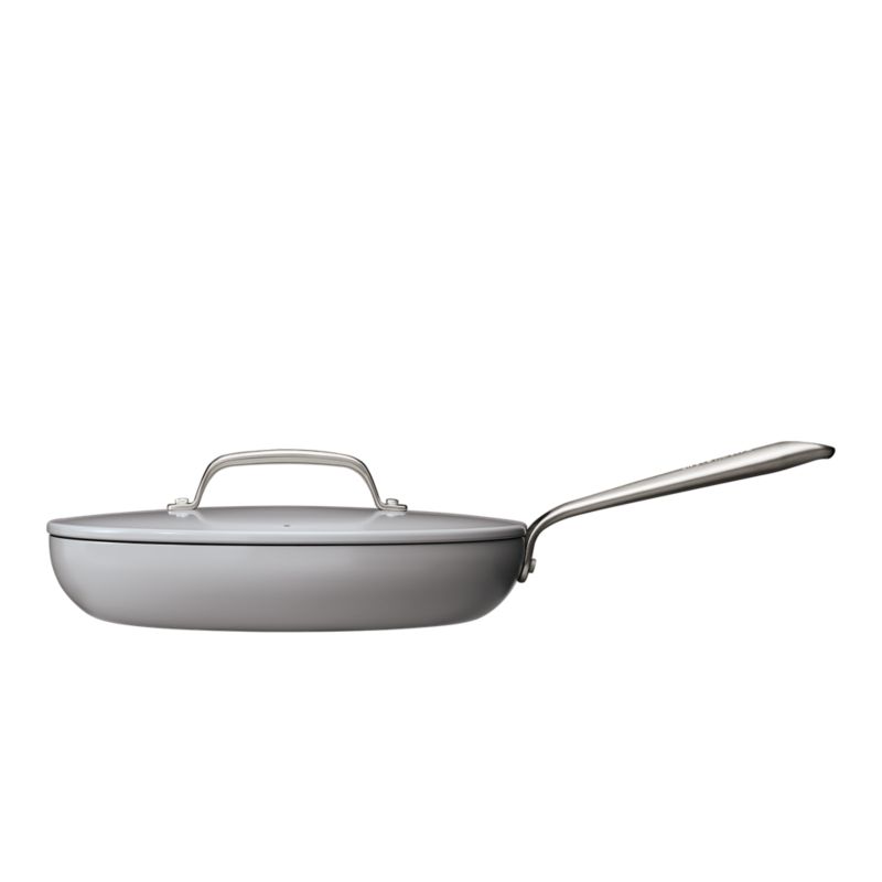 Crate & Barrel EvenCook Ceramic Grey Ceramic Nonstick 12 Fry Pan with Lid  + Reviews