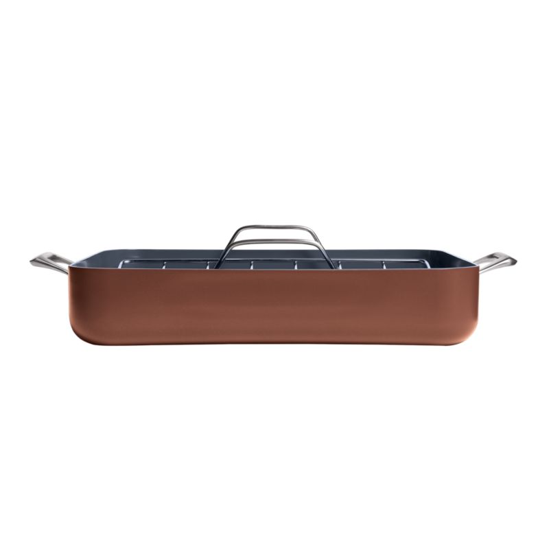 Crate & Barrel EvenCook Core ® Terracotta Ceramic Roasting Pan - image 5 of 8