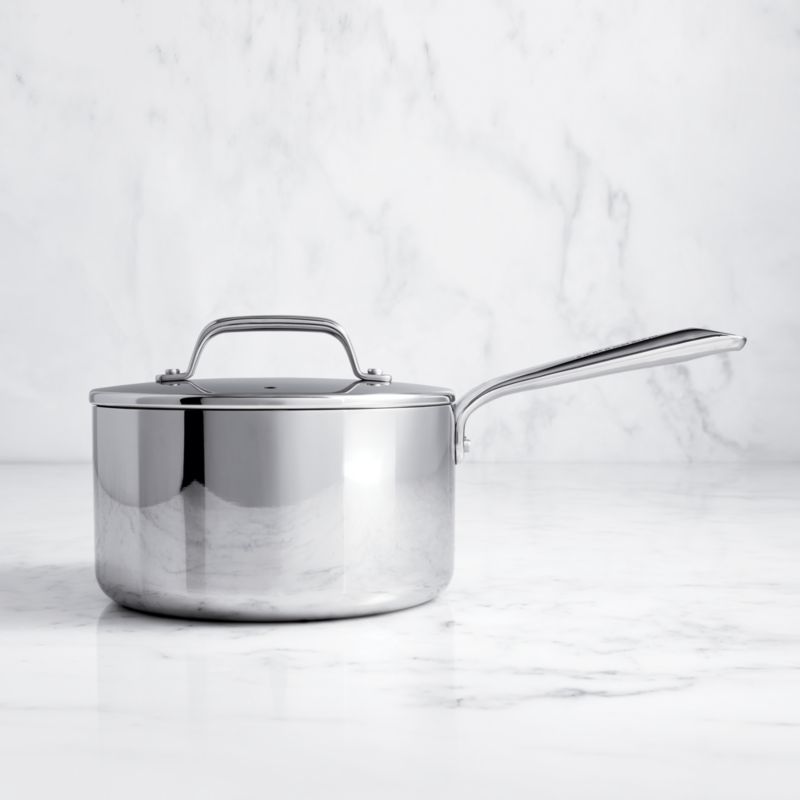 Crate & Barrel EvenCook Core ® 3.5 Qt. Stainless Steel Saucepan with Lid - image 4 of 8