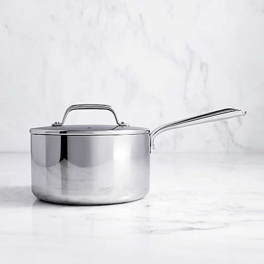 Crate & Barrel EvenCook Core ® 3.5 Qt. Stainless Steel Saucepan with Lid