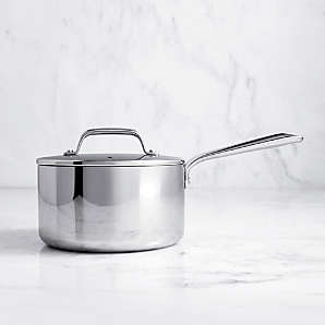 Crate & Barrel EvenCook Core 3.5 Qt. Stainless Steel Saucepan with