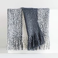 Letti 70"x40" Slate Fringe Throw