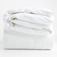 Organic Cotton White Textured Duvet Covers and Pillow Shams