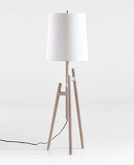 Lockeland Natural Wood Tripod Floor Lamp