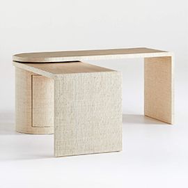 TWIST GRASSCLOTH ROTATING DESK