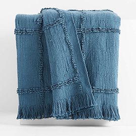 Chalet Textured Teal Cotton Coverlet