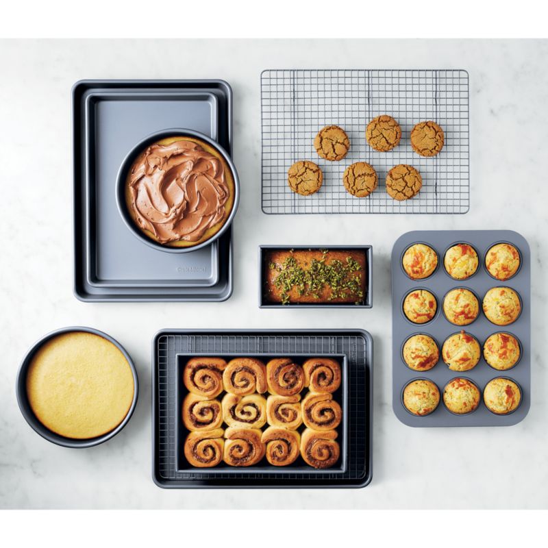 Crate & Barrel Slate Blue 24-Cup Mini Muffin Pan + Reviews