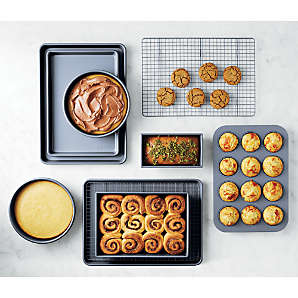 Joho Deep Baking Pans Nonstick Set, Cookie Sheet Baking Sheet Pan, Bakeware Rectangle Cake Pan for Oven, 3 Piece, Gold