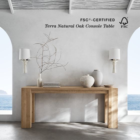 terra natural oak console table