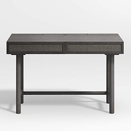 Granger Charcoal Oak Desk with Outlet