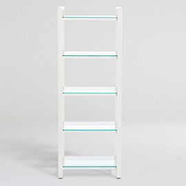 Pilsen White Bookcase with Glass Shelves