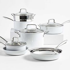 Cuisinart® Matte White 11-Piece Cookware Set